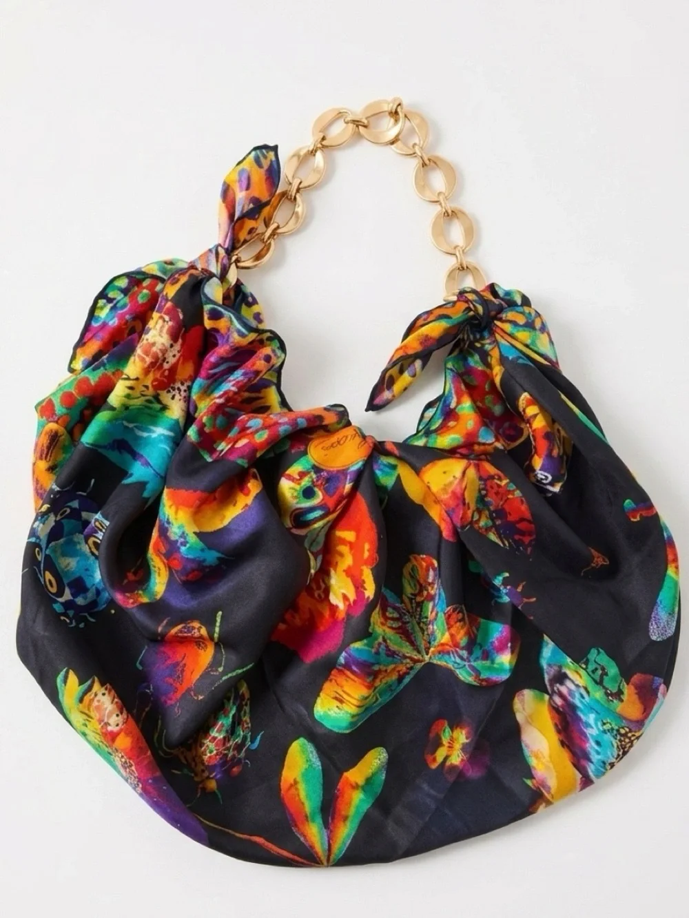 Vintage Gucci Silk Scarf – Butterfly & Floral Print